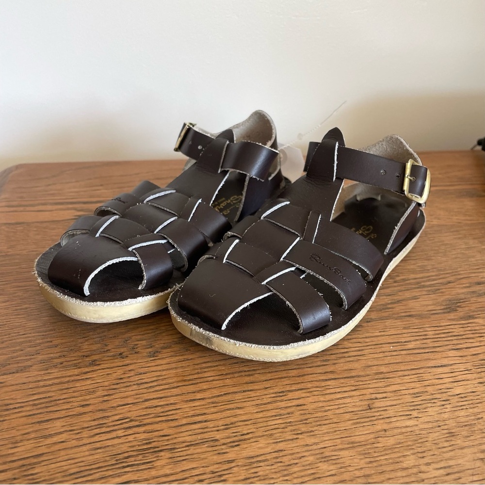 Salt Water Sandals by Hoy Kids Brown Leather Fisherman Sandals